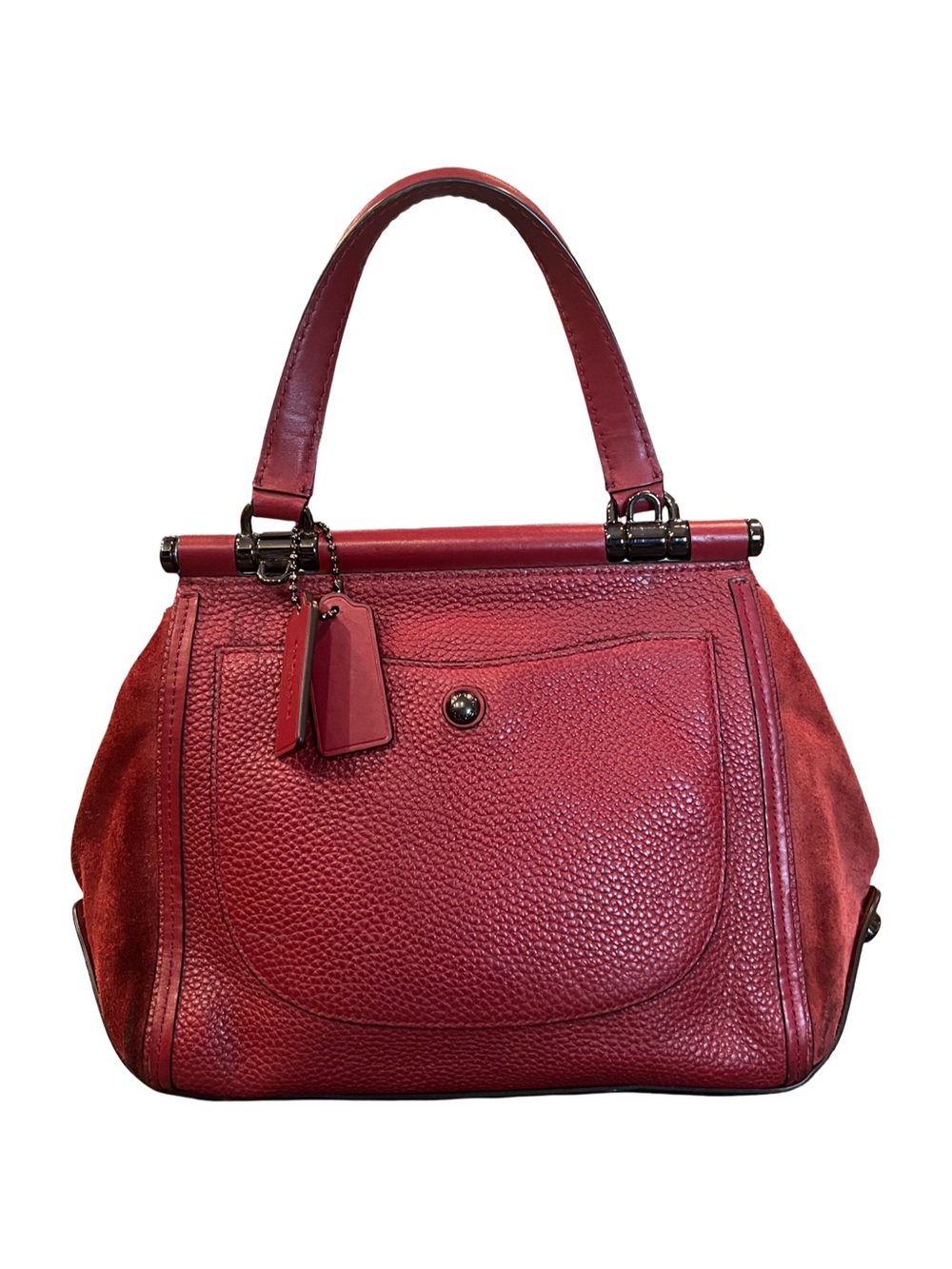 Coach Drifter Top-handle Satche! (Model 38388) Red Leather Purse Shoulder Bag - Picture 6 of 14